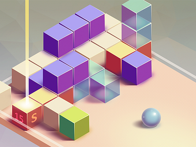 Game visual concept ball concept cubes game glass illustration ios isometric mobile pastel visual