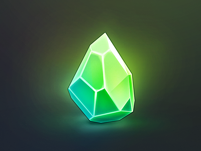 Green crystal icon crystal emerald green icon stone