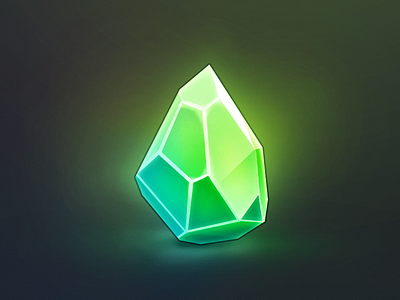 Green crystal icon by Vasili Tkach on Dribbble