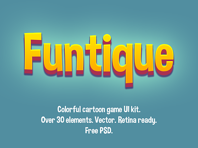 Funtique Logo cartoon free funny game gui kit light psd ui yellow
