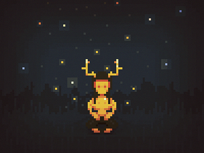 Cernunnos - pixel horned god art character concept game god horn illustration light mobile mythology pixel