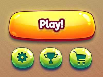 Cartoon mobile game GUI kit - concept