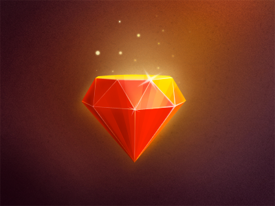 Red crystal crystal icon illustration