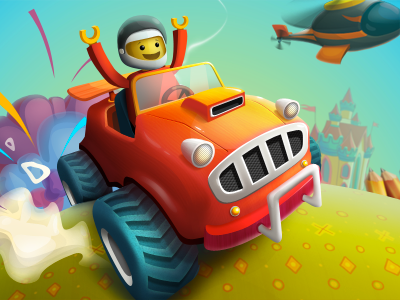 Splash screen for racing game - fragment illustration screen splash