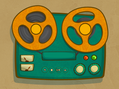 Reel tape recorder illustration recorder reel tape