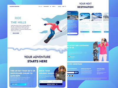 Concept design for Snow Resort – Amazing Mountain adobephotoshop branding design dutchdesigners graphic design illustration logo ui vector webdesign