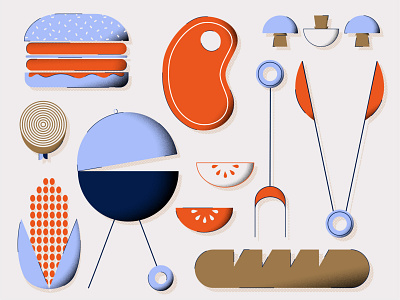 Barbeque abstract adobe barbeque delicious design enjoy life flat food food illustration graphic design healthy living illustration illustrator minimalistic summer texture vectorillustration