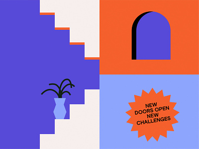 New Doors open New Challenges abstract adobe design geometrical graphic design illustration vector vectorillustration