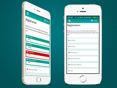 Registration Screen android app error iphone mobile native app register registraion ui ui interaction web