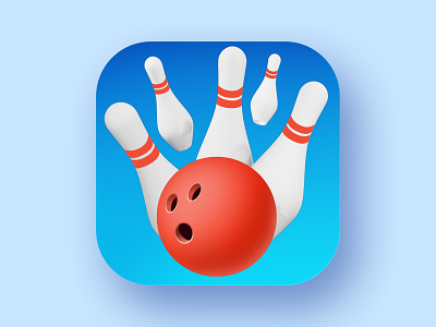 Icon for hyper casual bowling game. 3d app aso blender bowling hypercasualgames icon marketing design