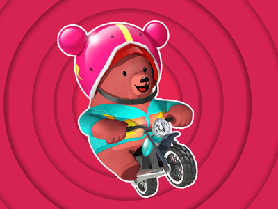 Excite Bear android animals apps character excite free game dev helmet ios low poly motorcycle turnaround