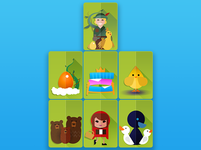 52 Pickup Jack 52 card game icons mobilityware nursery rhymes paper vector