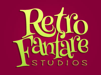 Retro Fanfare text logo caligraphy design hugo tobío logo retro fanfare tipography