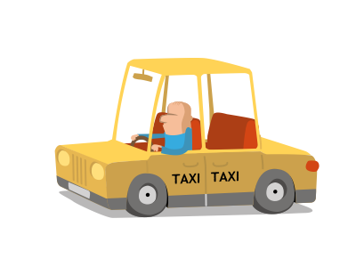 Taxi car character flat illustration motor taxi vehicle volume