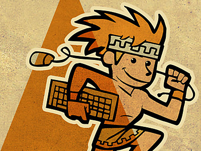 Apolo animation character design illustration keyboard logo orange simple