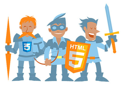 HTML5 Guys characters flat colours fun html5 medieval