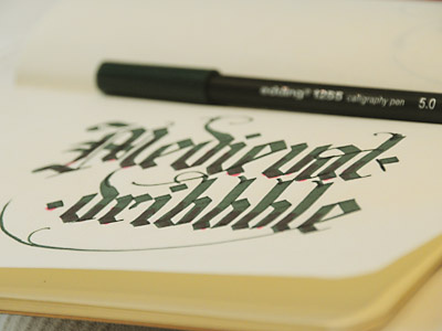 Dribbble Medieval dribbble green medieval moleskine pen seketch tipography