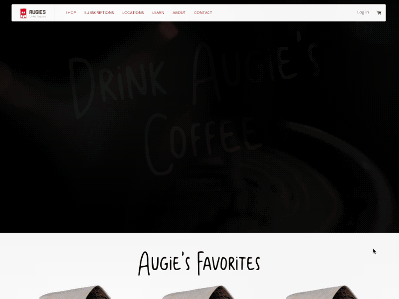 Augies Coffee Site and Animations