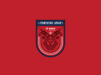 Power Tools Badge badge bangalore designer logo design india lion lion logo power tool shylesh
