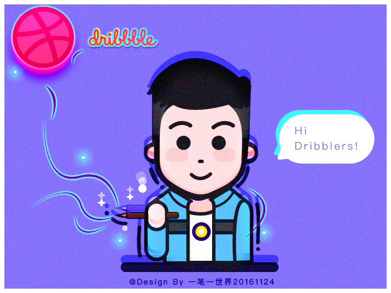 Hello Dribble ! Thank you Marina Dmitruk by 一笔一世界 on Dribbble