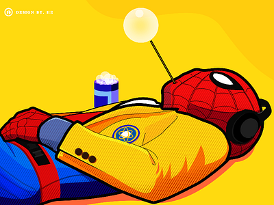 Pop style illustration color illustration pop spider man