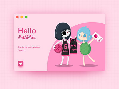 Hello Dribbble illustration ui