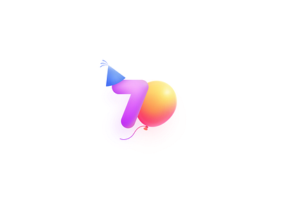 70 Happy Birthday!! balloon balloons icon illustration illustrator logo ui vector