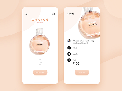 Daily UI _ 02 app chanel chart clean design perfume phone shop shopping ui