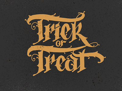 Trick or Treat blackletter halloween hand lettering