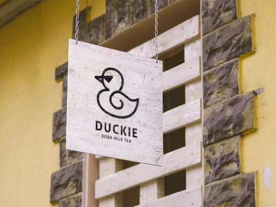 Duckie boba milk tea logo