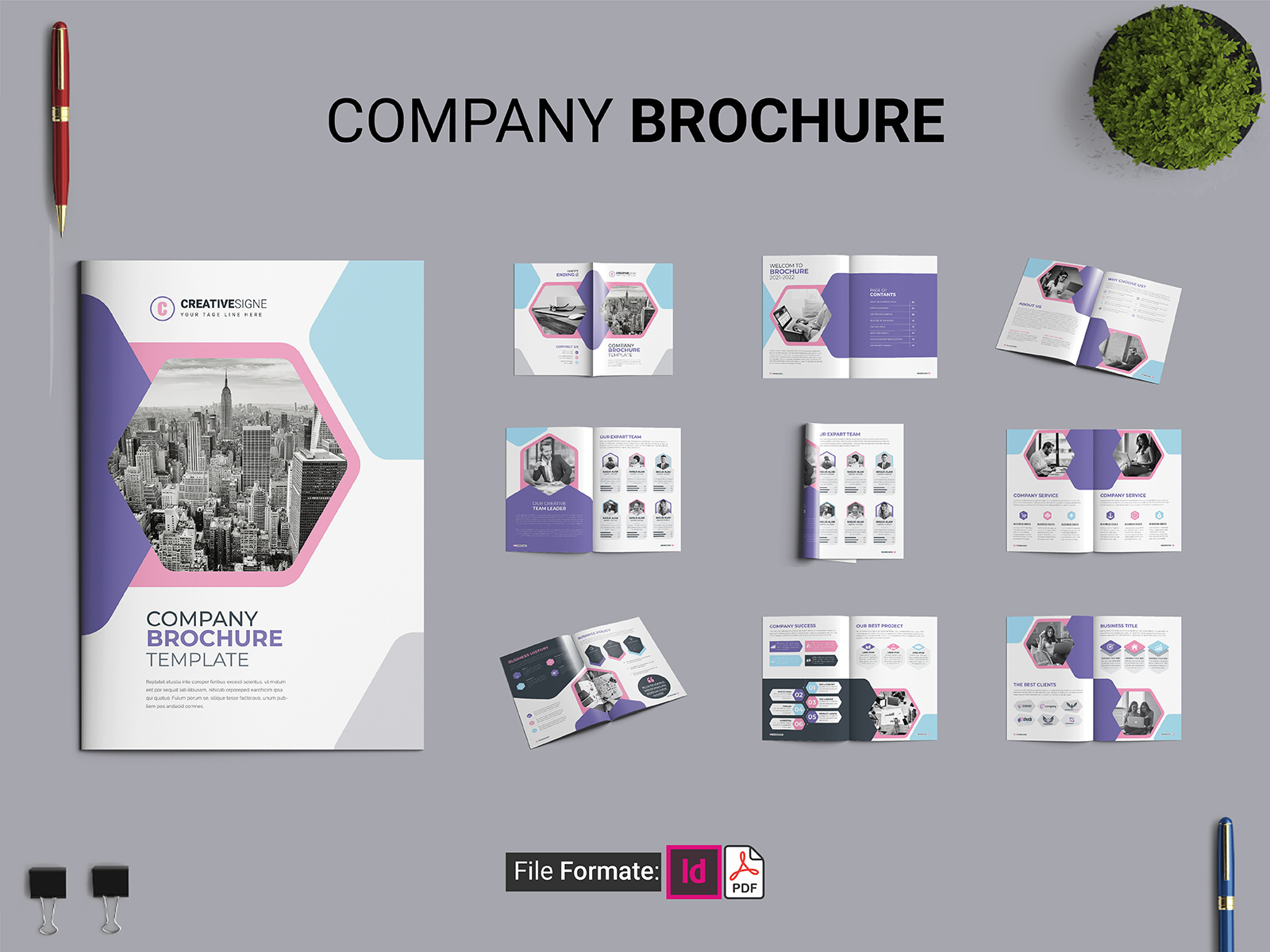 Corporate Company Brochure Template 16 Pages by Creaivesigne on Dribbble