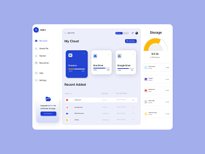 Cloud Storage Dashboard