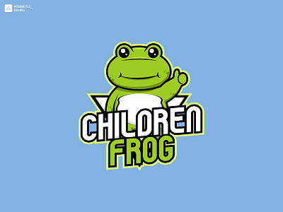 Baby Frog Mascot Logo animation branding graphic design logo
