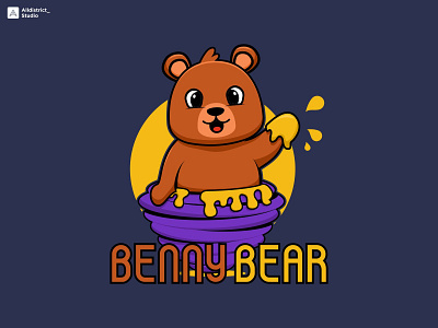 Character Bear Honey Mascot Logo animation branding character graphic design illustration logo