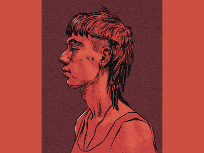 Red Mullet illustration portrait procreate