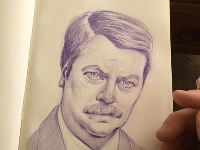 Ron Swanson sketch portrait ron swanson sketch