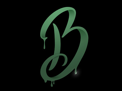 36 Days of Type - B b green lettering type
