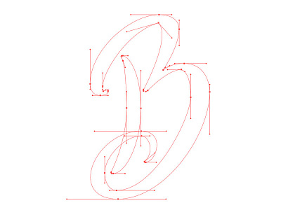 B In Bezier Progress b bezier curves lettering vector