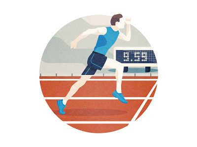 Runner illustration man minimal people running sport track vector