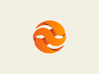Solar logo 3d ball cut gradient infinity logo orange peel solar sun
