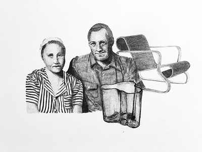 Aino & Alvar aalto artek drawing paimio pencil portrait