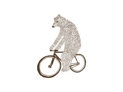 Cycling bear cycle fixie illustration