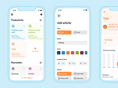 Timecap app mobile ui time tracker ui ux