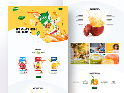 Fruta - Web Design beautiful branding children clean concept design digital drinks fun graphic design homepage juice modern ui visual design web design