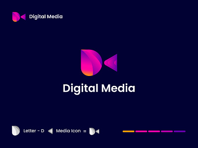 Modern Digital Media Logo app icon app icon design app logo brand identity design brand logo branding company logo graphic design letter logo logo logo and brand identity design logo creation logo maker logo modern media logo modern modern logo modern logo design modern media logo trending logo