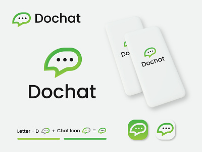 Modern Dochat - Logo Design, Chat App Logo