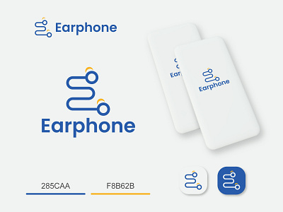 Modern Minimalist Letter - E  Logo With Earphone Logo Design