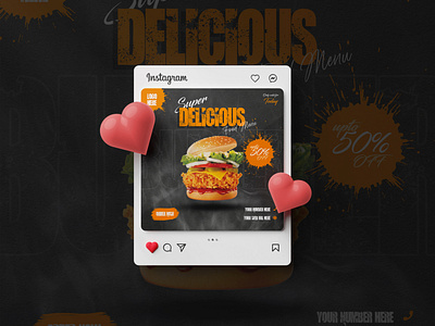 Attractive Social Media Post Design for Restaurant