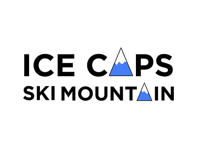 Ski Mountain Logo: Ice Caps dailylogochallenge logo ski winter