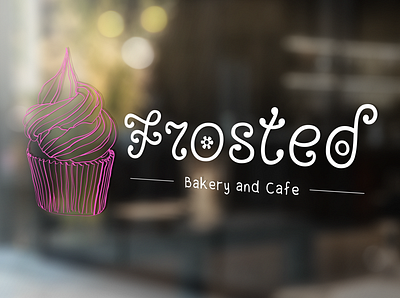 Cupcake Logo: Frosted Bakery and Cafe cafe cupcake dailylogo dailylogochallenge
